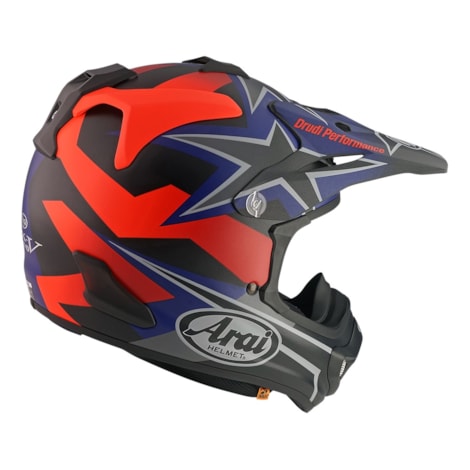 Segunda imagem do produto Capacete Arai MX-V Evo Stars & Stripes Preto Azul Vermelho