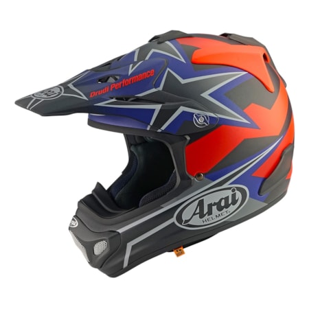Capacete Arai MX-V Evo Stars & Stripes Preto Azul Vermelho