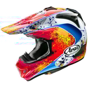 Capacete Arai MX-V Evo Staton Laranja Branco Azul