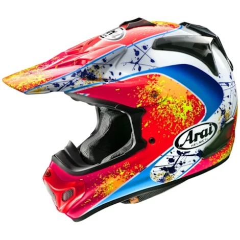Capacete Arai MX-V Evo Staton Laranja Branco Azul