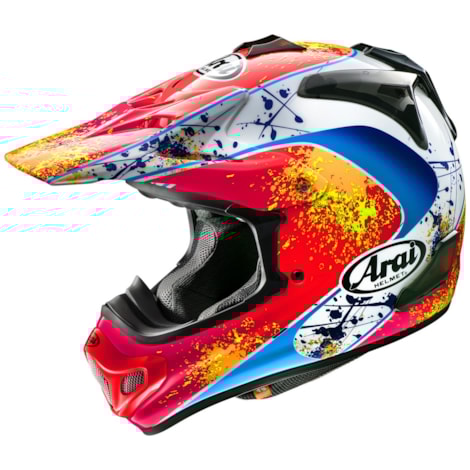 Capacete Arai MX-V Evo Staton Laranja Branco Azul
