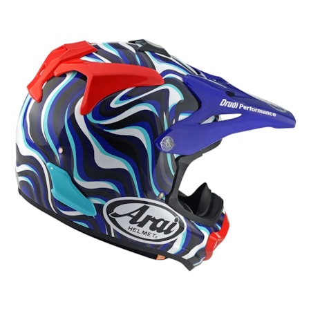 Segunda imagem do produto Capacete Arai MX-V Evo Stream Preto Branco Azul Vermelho