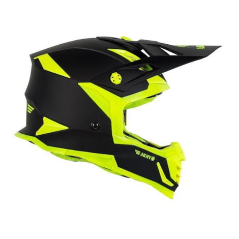 Segunda imagem do produto Capacete Army Patriot Duo - Preto Fosco Amarelo Flúor