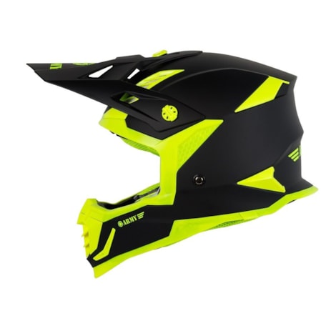 Capacete Army Patriot Duo - Preto Fosco Amarelo Flúor