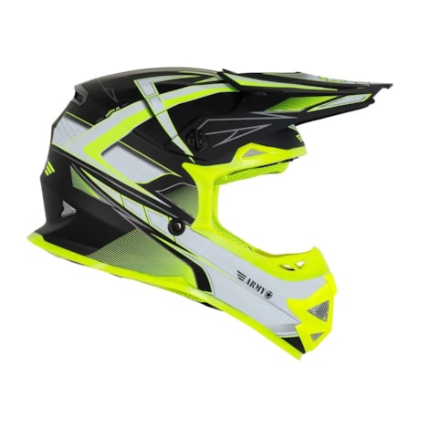Segunda imagem do produto Capacete Army Patriot JR Blade - Preto Fosco Amarelo Flúor