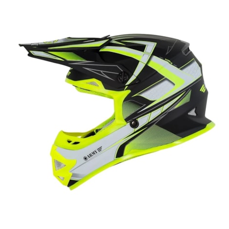 Capacete Army Patriot JR Blade - Preto Fosco Amarelo Flúor