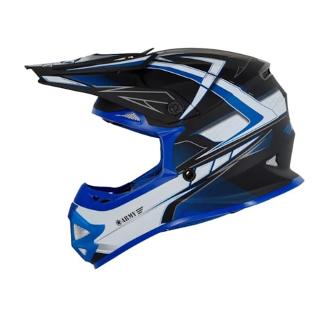 Capacete Army Patriot JR Blade - Preto Fosco Azul