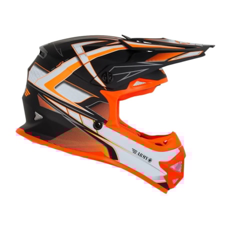 Segunda imagem do produto Capacete Army Patriot JR Blade - Preto Fosco Laranja Flúor