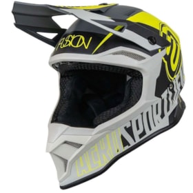 Capacete ASW Fusion 2.0 Dash - Amarelo Flúor Cinza Branco