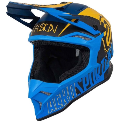 Capacete ASW Fusion 2.0 Dash - Azul Amarelo