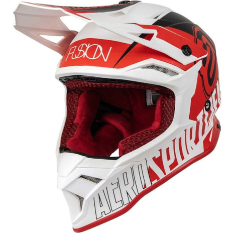 Capacete ASW Fusion 2.0 Dash - Vermelho Branco Preto