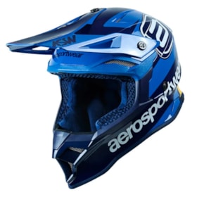 Capacete ASW Fusion 2.0 Relay - Azul Marinho Laranja