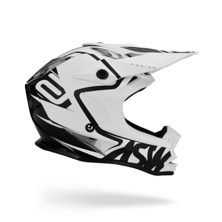 Segunda imagem do produto Capacete ASW Fusion Brigade - Branco Preto