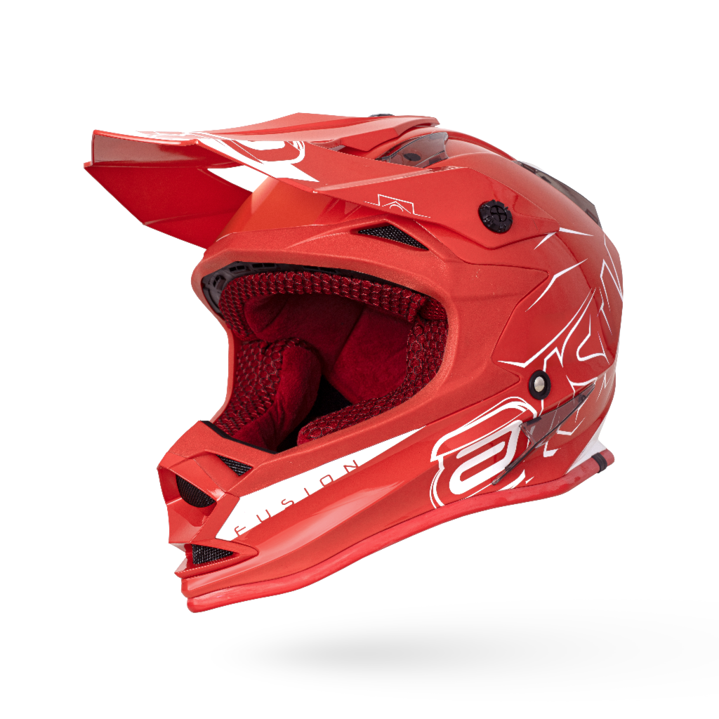 Capacete ASW Fusion Sharp - Vermelho Branco - America Sports