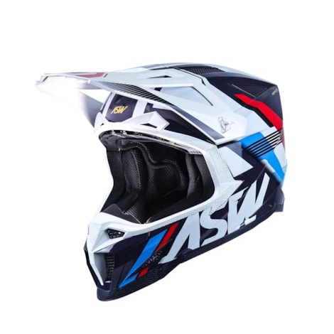 Capacete ASW R1 Mips Neo - Branco Marinho Vermelho