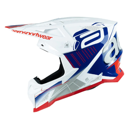 Segunda imagem do produto Capacete ASW R1 Mips Prisma Branco Marinho Cinza Vermelho