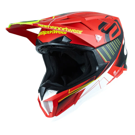Capacete ASW R1 Mips Prisma Vermelho Chumbo Amarelo Branco
