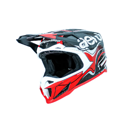 Capacete ASW R1 Mips Procarbon Cinetic Preto Vermelho Branco Cinza