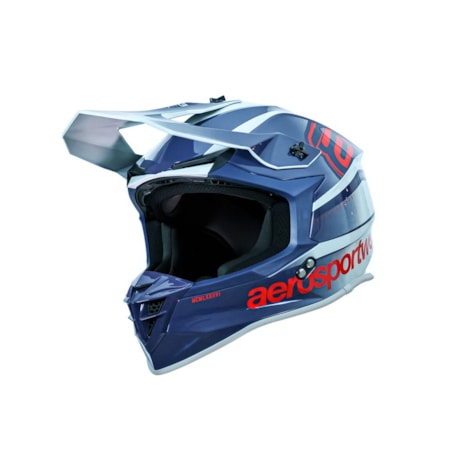 Capacete ASW R3 Essence Azul Cinza Vermelho Branco