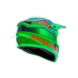 Segunda imagem do produto Capacete ASW R3 Essence Verde Flúor Laranja Preto Azul
