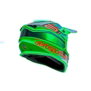 Segunda imagem do produto Capacete ASW R3 Essence Verde Flúor Laranja Preto Azul