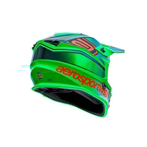 Segunda imagem do produto Capacete ASW R3 Essence Verde Flúor Laranja Preto Azul