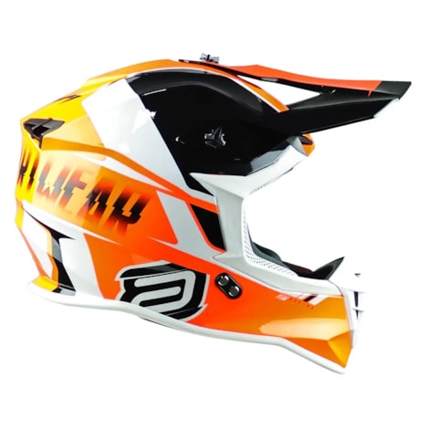 Segunda imagem do produto Capacete ASW R3 Evade - Preto Laranja Branco