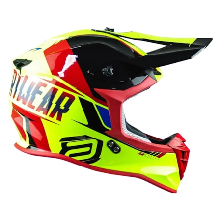 Segunda imagem do produto Capacete ASW R3 Evade - Vermelho Preto Amarelo Flúor