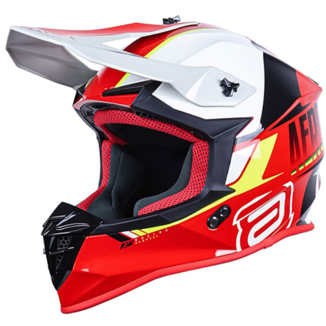 Capacete ASW R3 Evade - Vermelho Preto Cinza Amarelo