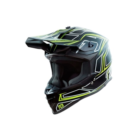 Capacete ASW R3 Pointer Preto Verde Flúor Branco