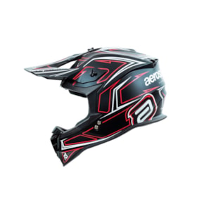 Segunda imagem do produto Capacete ASW R3 Pointer Preto Vermelho Branco