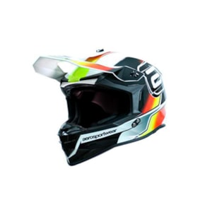 Capacete ASW R3 Pure Branco Preto Vermelho Amarelo