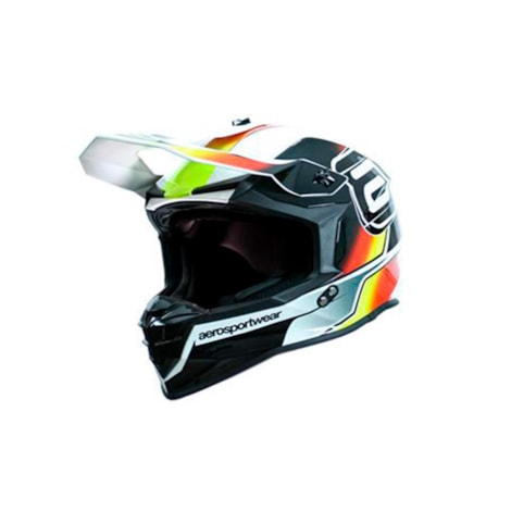 Capacete ASW R3 Pure Branco Preto Vermelho Amarelo