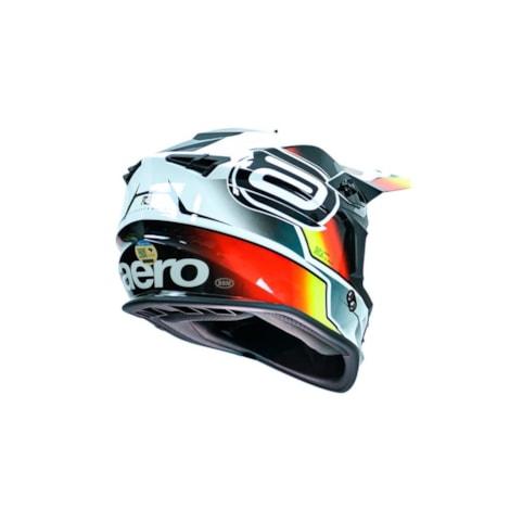 Segunda imagem do produto Capacete ASW R3 Pure Branco Preto Vermelho Amarelo