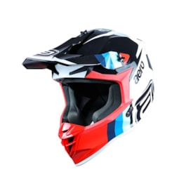 Capacete ASW R3 Sync Branco Preto Vermelho