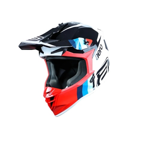 Capacete ASW R3 Sync Branco Preto Vermelho