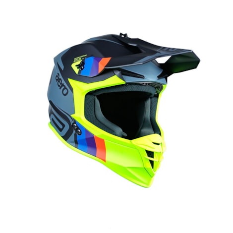 Segunda imagem do produto Capacete ASW R3 Sync Chumbo Preto Amarelo Flúor