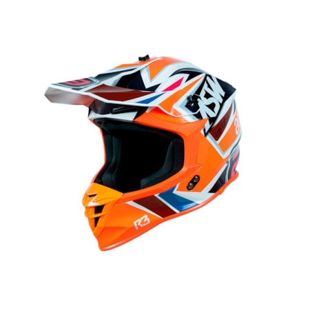 Capacete ASW R3 Takker Marinho Branco Laranja