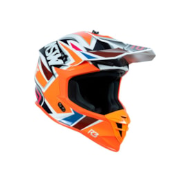 Segunda imagem do produto Capacete ASW R3 Takker Marinho Branco Laranja