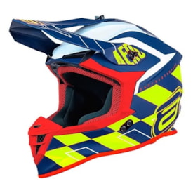 Capacete ASW R3 Victorious - Azul Amarelo Flúor Branco