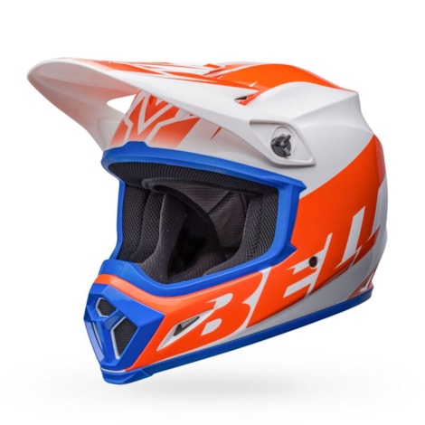 Capacete Bell MX9 Mips Disrupt - Branco Laranja