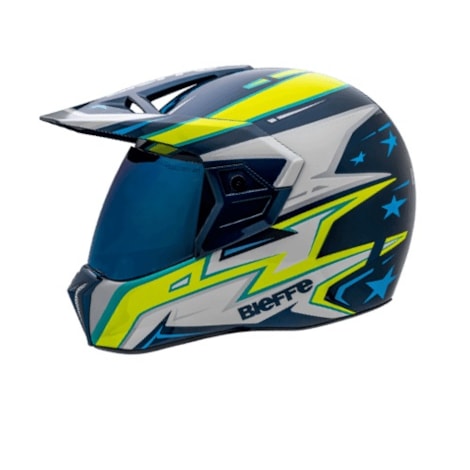 Capacete Bieffe 3 Sport AZV50 - Azul Amarelo