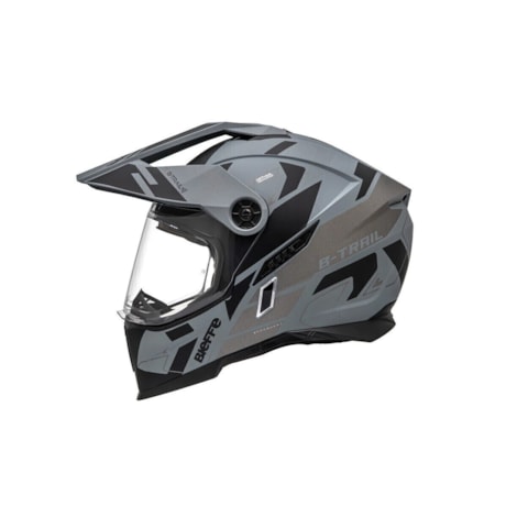 Capacete Bieffe B-Trail Conquest Cinza Fosco Preto