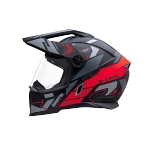 Capacete Bieffe B-Trail Conquest Preto Fosco Vermelho
