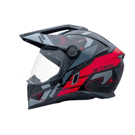 Capacete Bieffe B-Trail Conquest Preto Vermelho