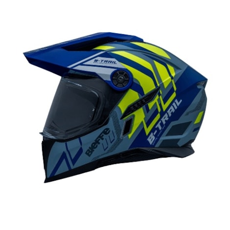 Capacete Bieffe B-Trail Defender - Cinza Moon Fosco Azul