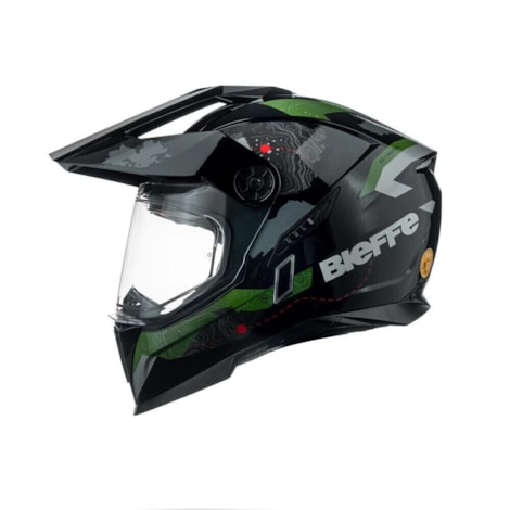 Capacete Bieffe B-Trail Frontier Preto Verde
