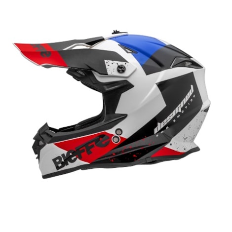 Capacete Bieffe CR Flip - Branco Vermelho