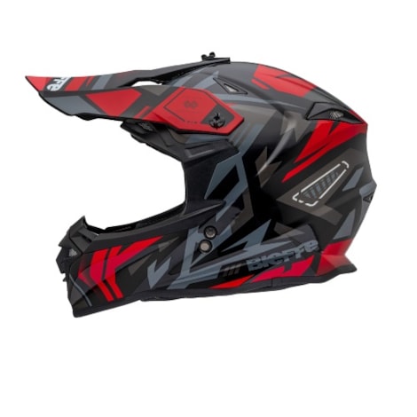 Capacete Bieffe CR Jump - Preto Vermelho