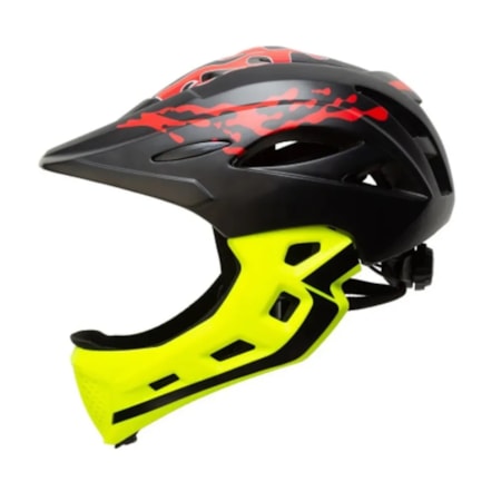 Capacete Bike Infantil Army C/ Queixeira - Preto Amarelo